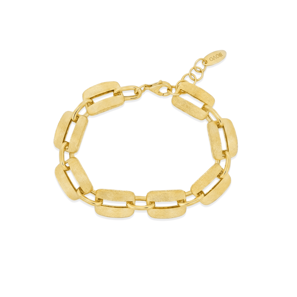 Gold Jewellery Bovo Matte-Shine Bracelet | 18K Gold Bracelet