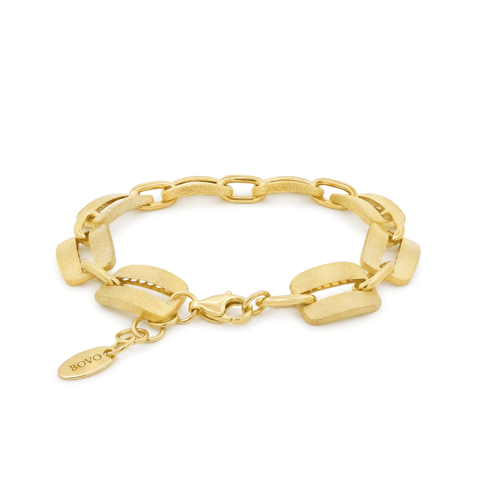 Gold Jewellery Bovo Matte-Shine Bracelet | 18K Gold Bracelet
