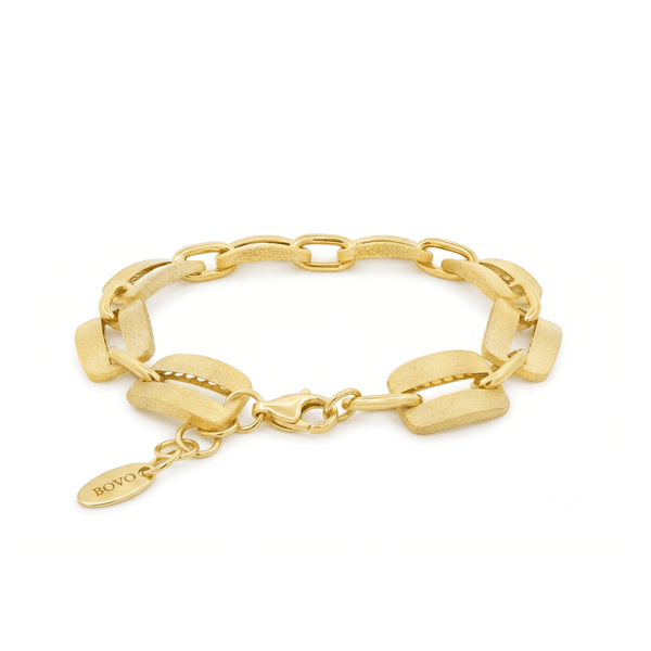Gold Jewellery Bovo Matte-Shine Bracelet | 18K Gold Bracelet hover