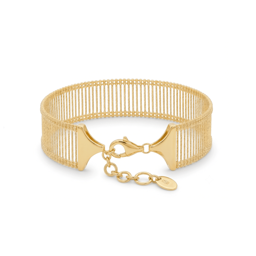 Regal Rodwork Gold Cuff Bracelet | 18K Yellow Gold Adjustable Bracelet