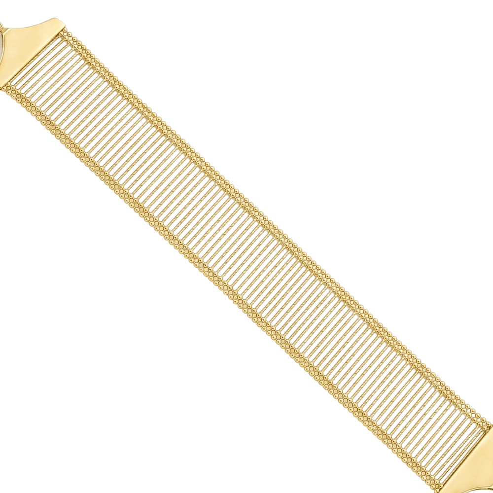 Regal Rodwork Gold Cuff Bracelet | 18K Yellow Gold Adjustable Bracelet