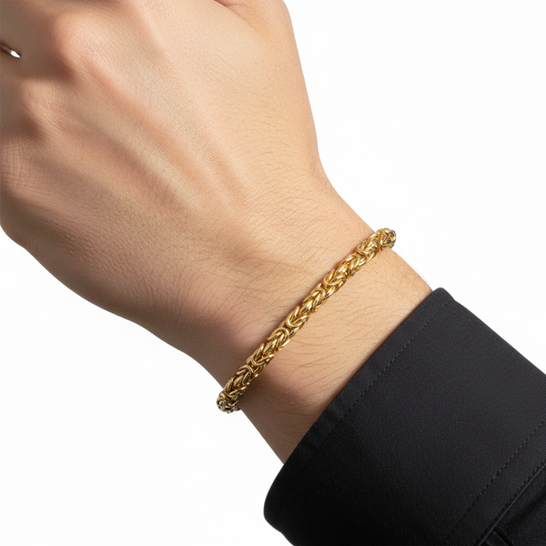 Gold King Bracelet – 18k Solid Gold Luxury Bracelet hover