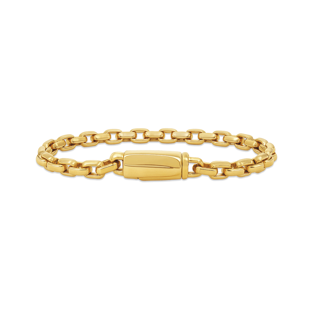 18K Gold Link Bracelet – Luxury High Polish Gold Bracelet