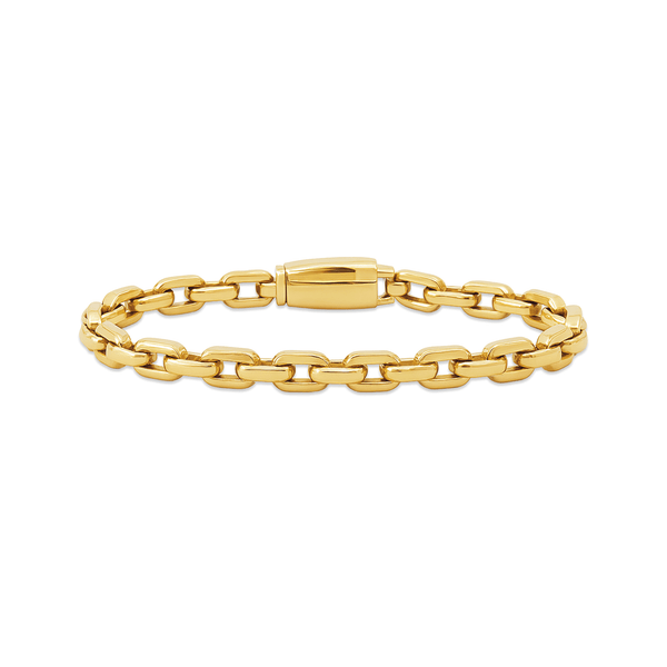 18K Gold Link Bracelet – Luxury High Polish Gold Bracelet