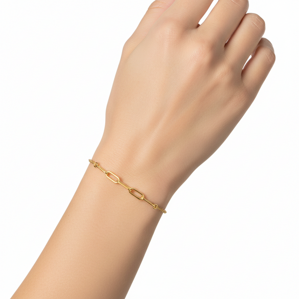 18K Gold Link Bracelet – Minimalist Luxury Bracelet hover