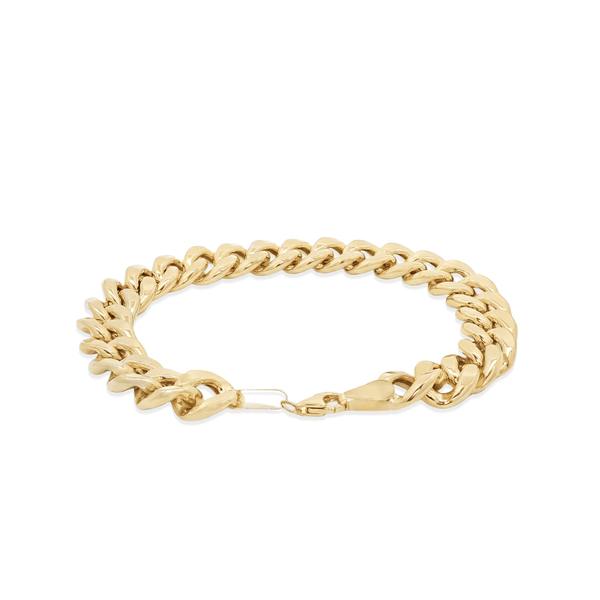 18K Gold Regal Curb Chain Bracelet – High Polish Hollow Gold hover