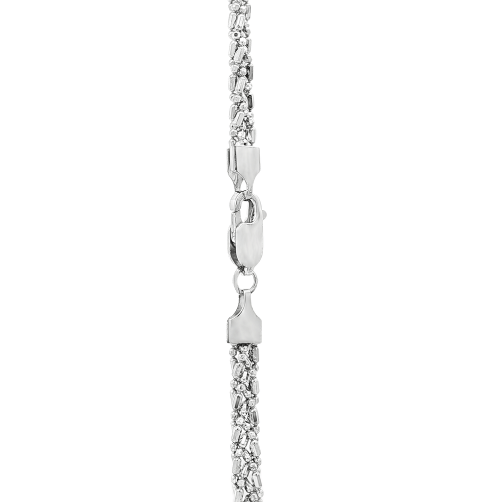 18K White Gold Diamond Cut Chain Necklace – Luxury Shine