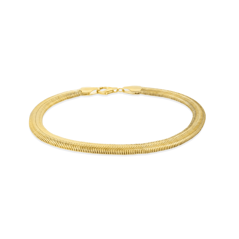 Serpent Glide Herringbone Bracelet – 18K Gold