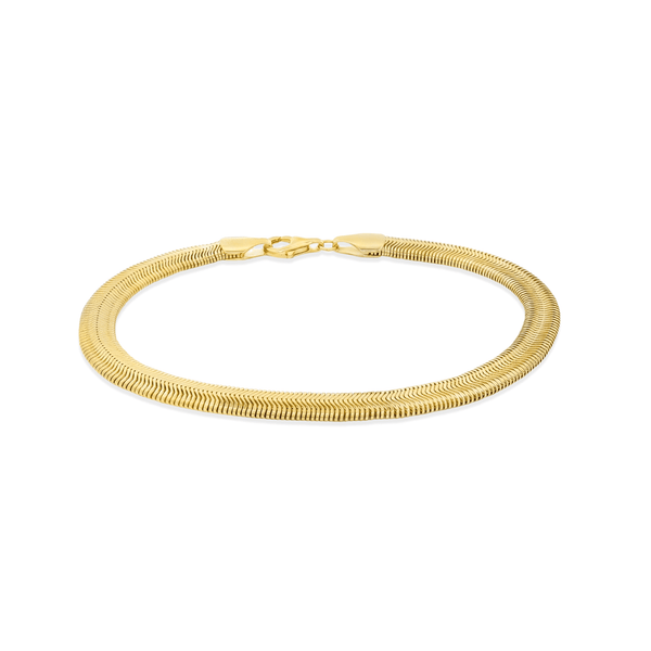 Serpent Glide Herringbone Bracelet – 18K Gold