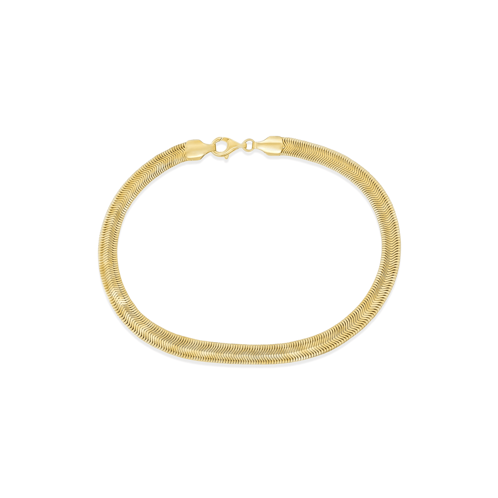 Serpent Glide Herringbone Bracelet – 18K Gold