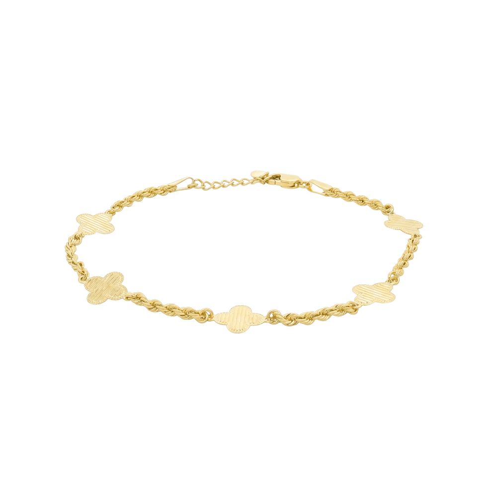 18K Gold Luxe Clover Charm Bracelet