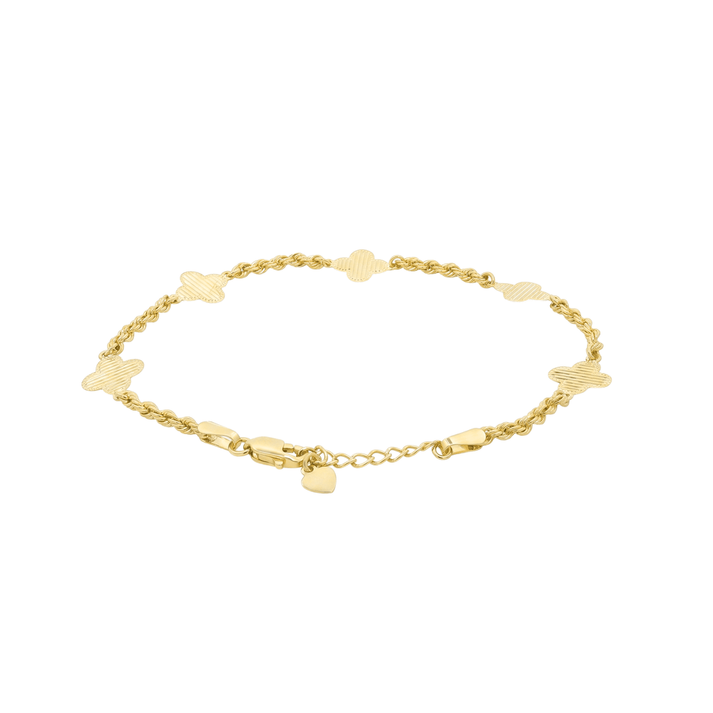 18K Gold Luxe Clover Charm Bracelet