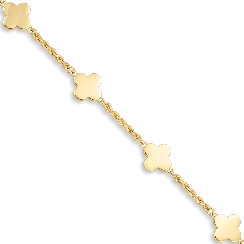 18K Gold Luxe Clover Charm Bracelet