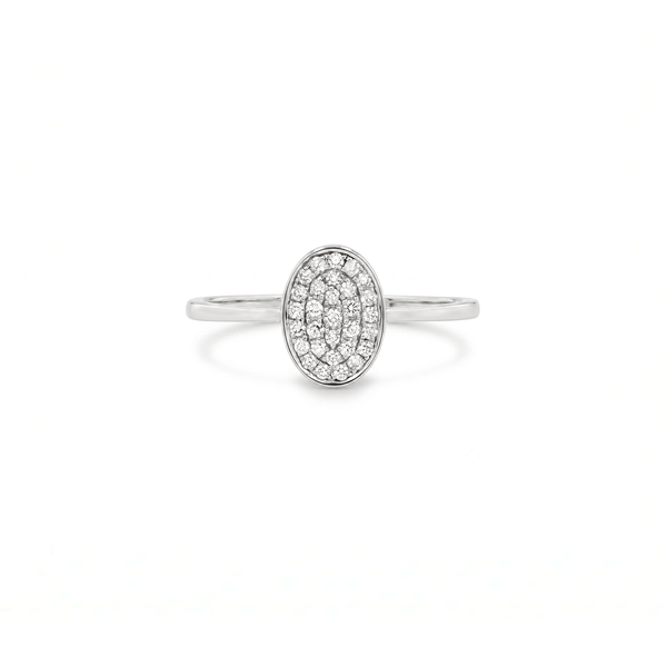 Natural Diamond Oval Radiance Halo Ring in 18K Gold