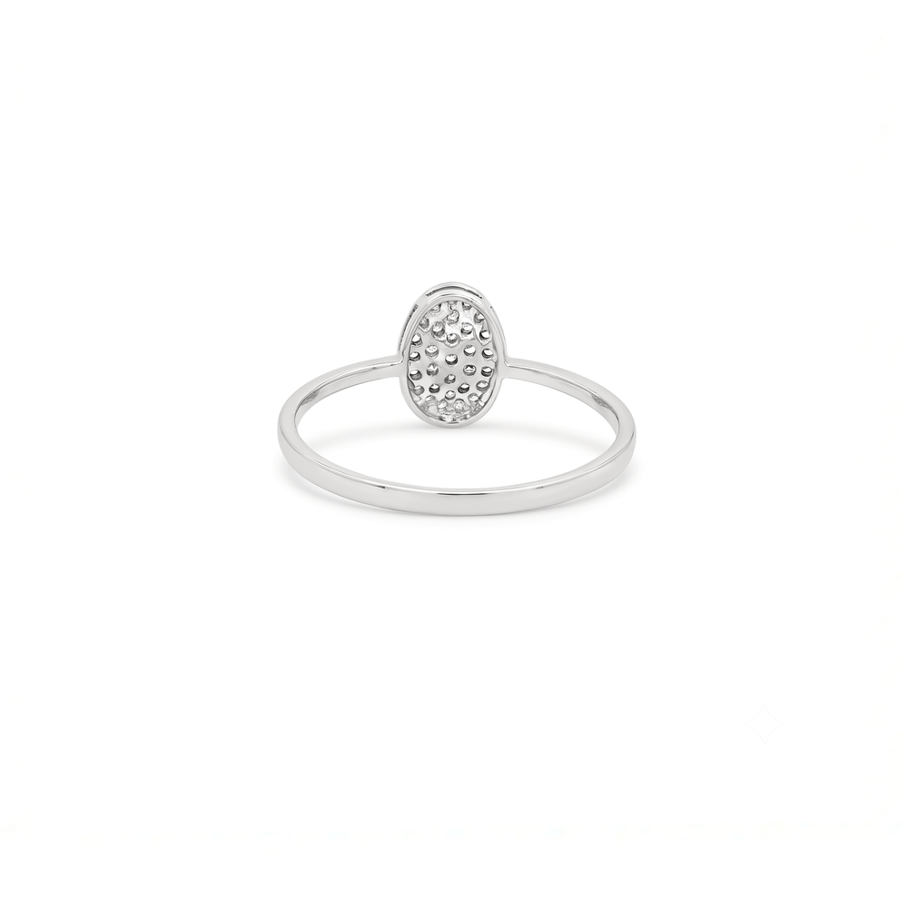 Natural Diamond Oval Radiance Halo Ring in 18K Gold