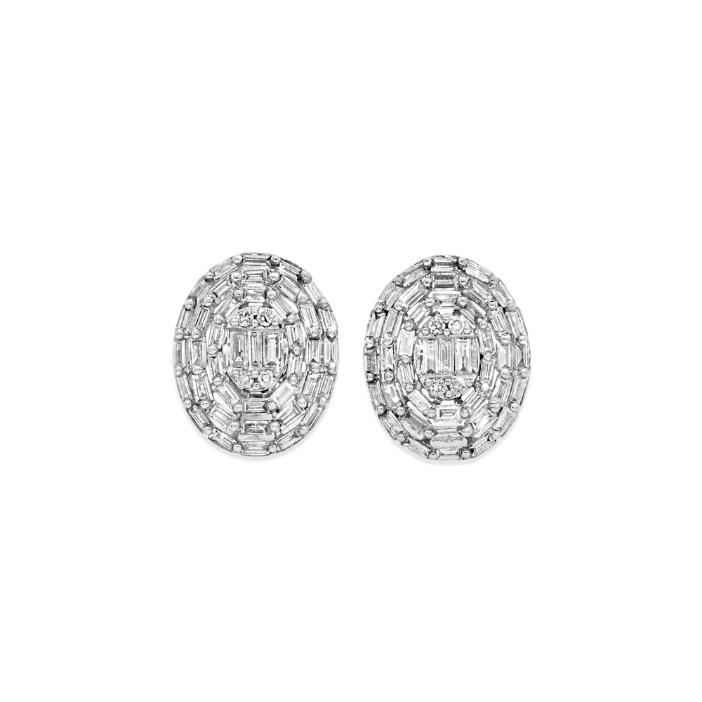 Natural Diamond Oval Radiance Double-Halo Diamond Studs