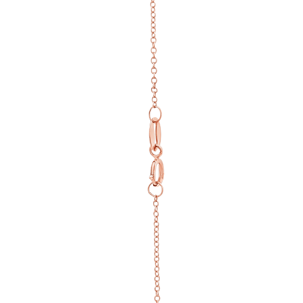 18K Rose Gold Natural Diamond Baguette & Round Halo Pendant Necklace