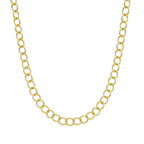 18K Gold Rolo Chain Necklace – Elegant Minimal Gold Chain