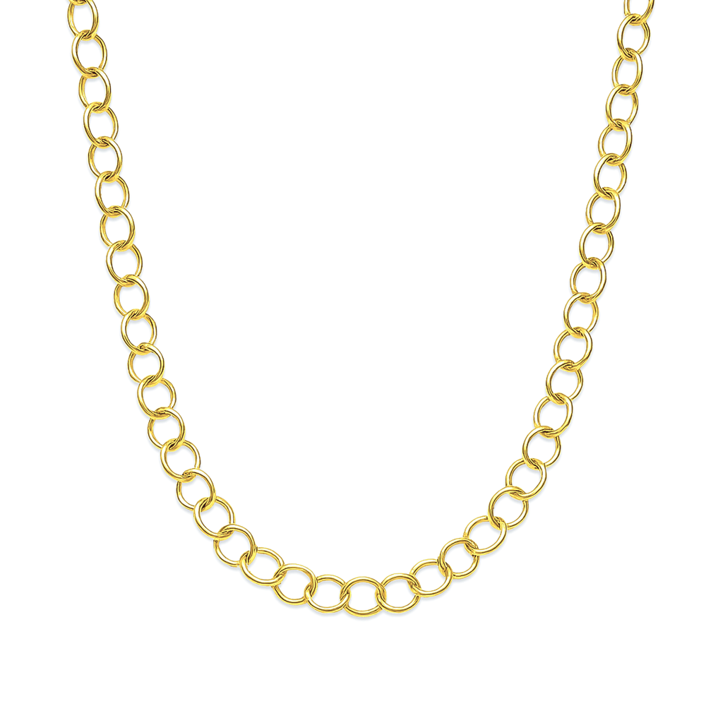 18K Gold Rolo Chain Necklace – Elegant Minimal Gold Chain