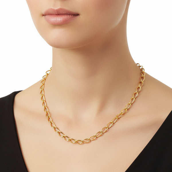 Gold Cable Chain Necklace – 18K Gold hover