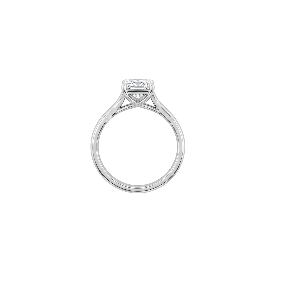Natural Diamond Emerald-Cut Classic Solitaire Engagement Ring