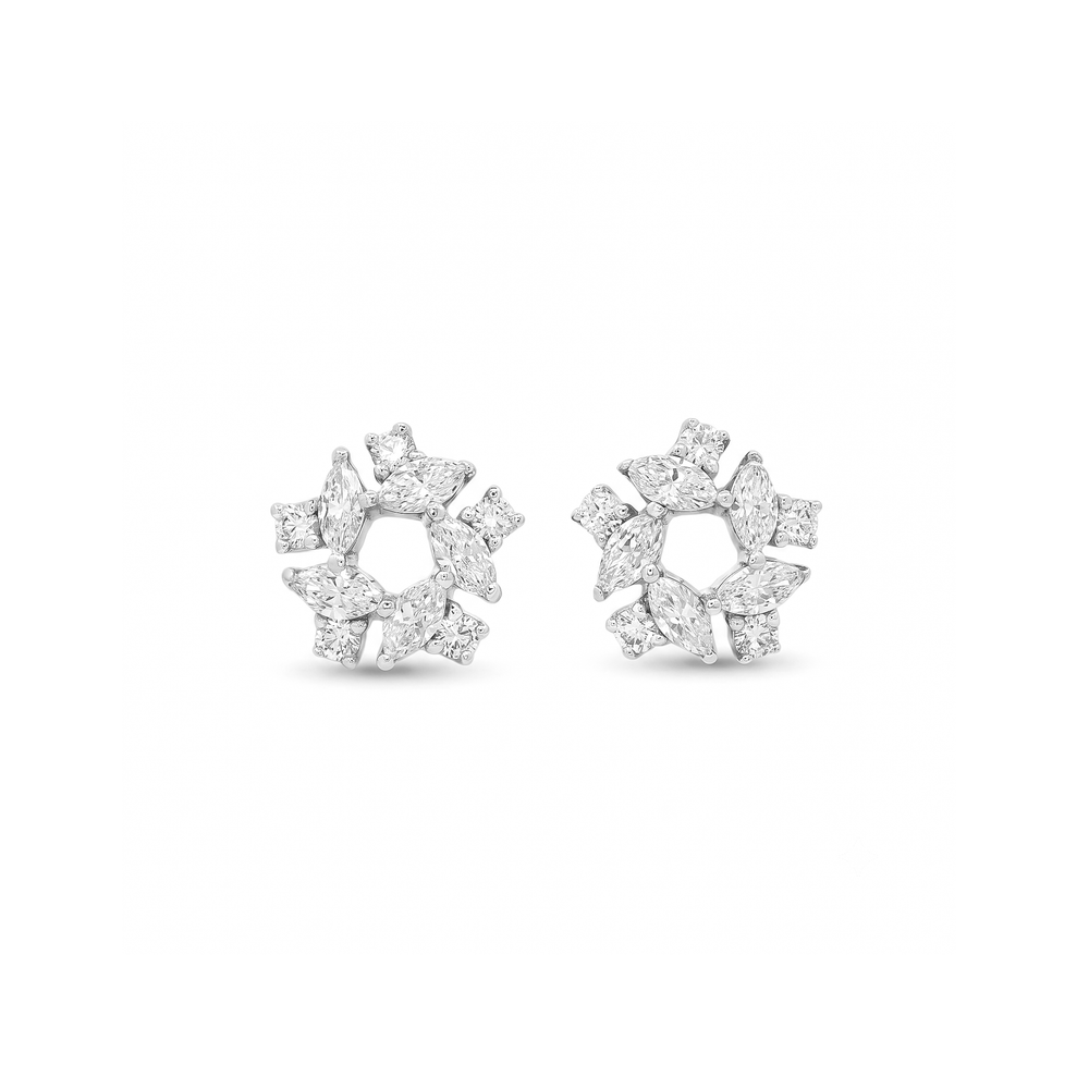 Natural Diamond Marquise Bloom Diamond Studs