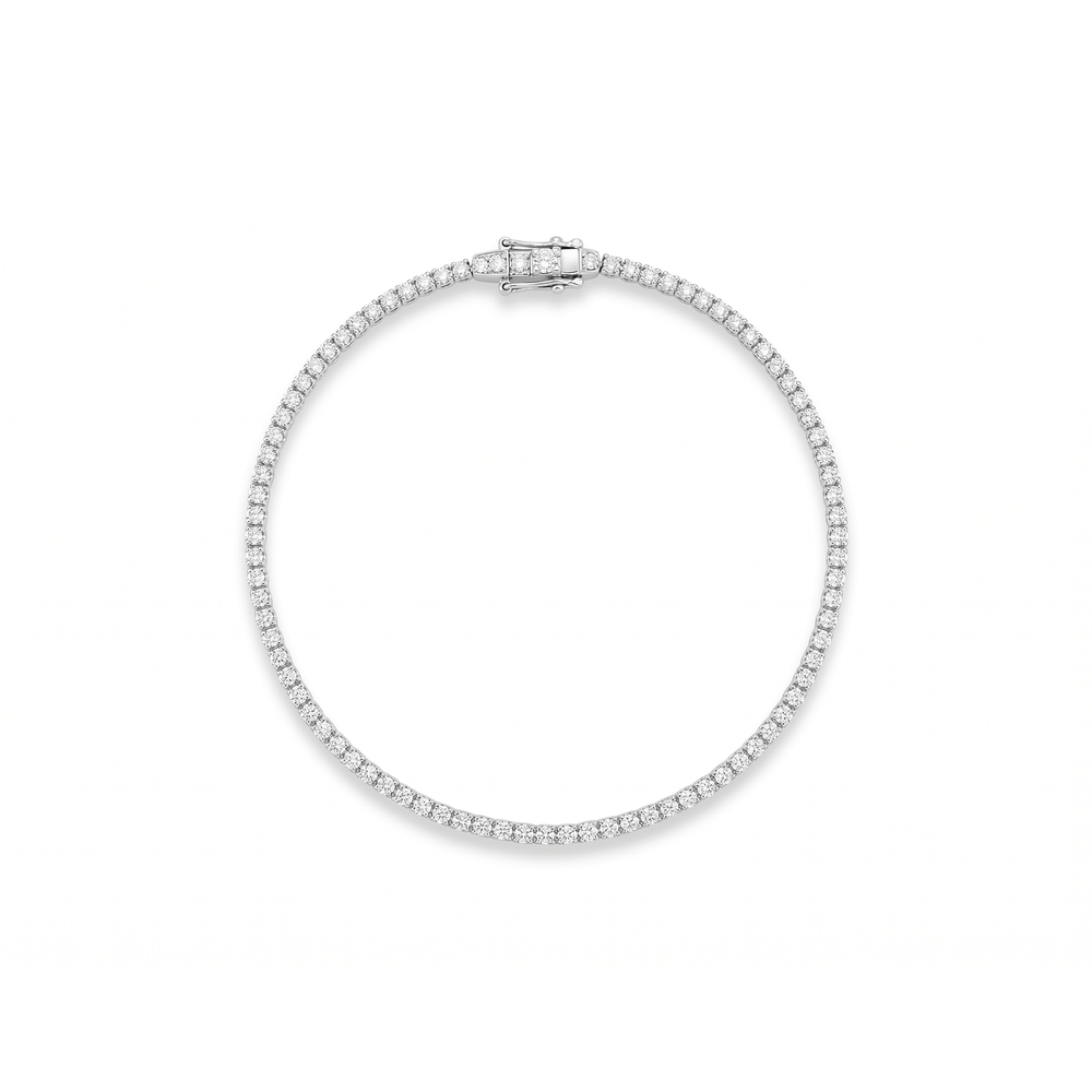 18K White Gold Natural Diamond Tennis Bracelet