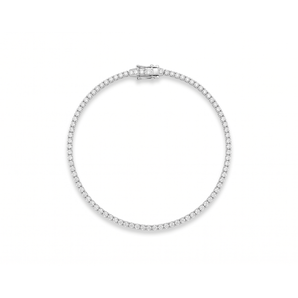 18K White Gold Natural Diamond Tennis Bracelet