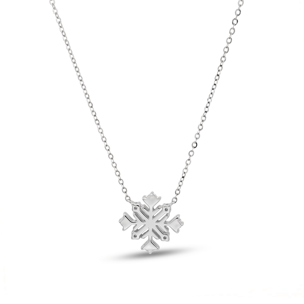 Natural Diamond Pendant Necklace – 18K White Gold