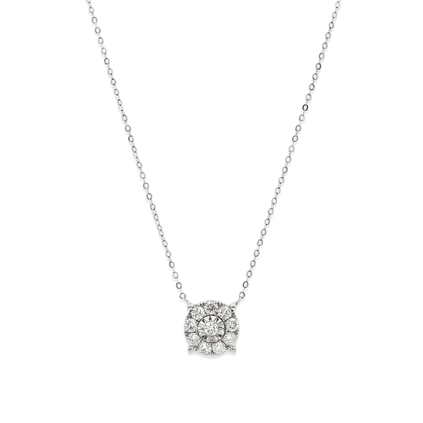 Natural Diamond Luminous Circle Diamond Pendant Necklace