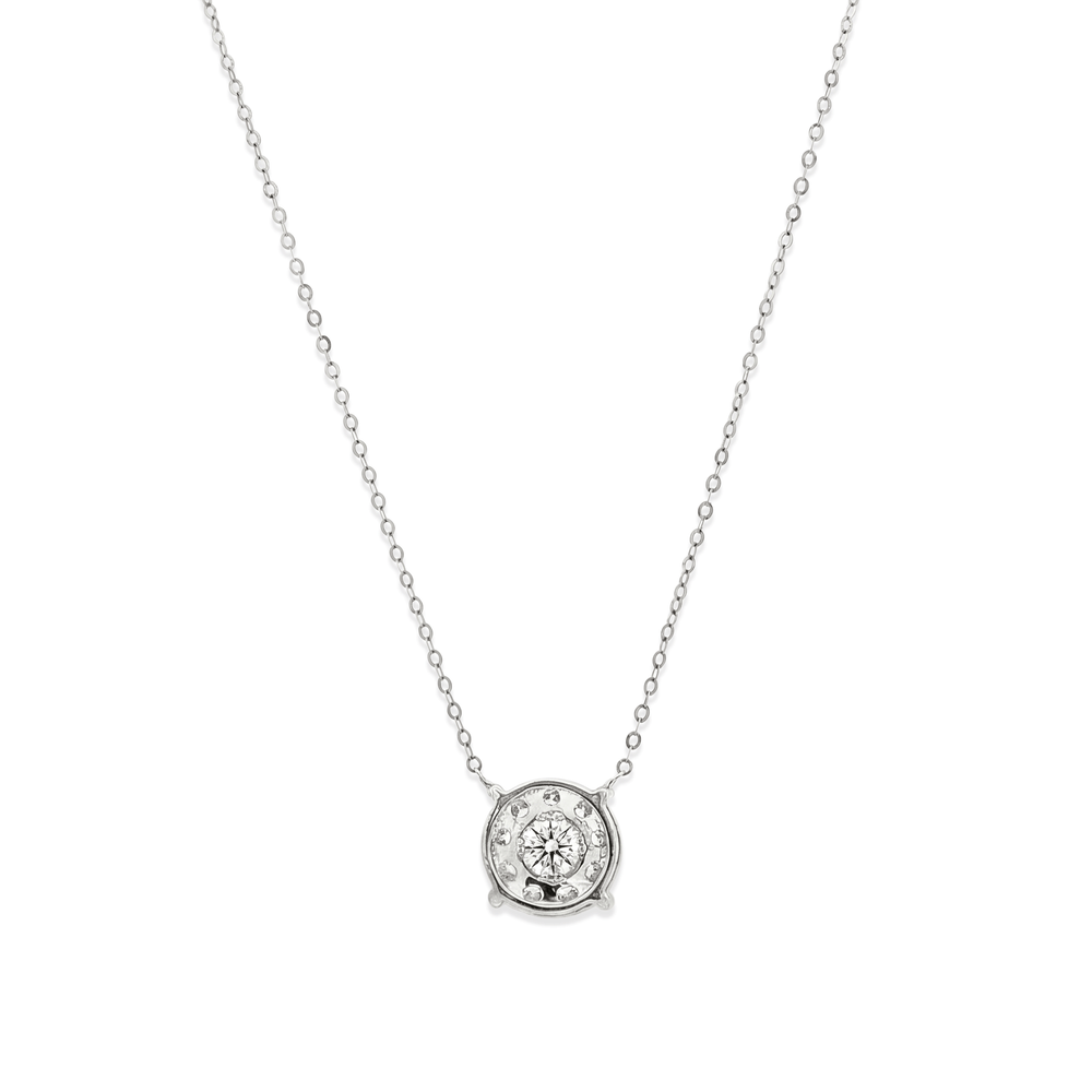 Natural Diamond Luminous Circle Diamond Pendant Necklace