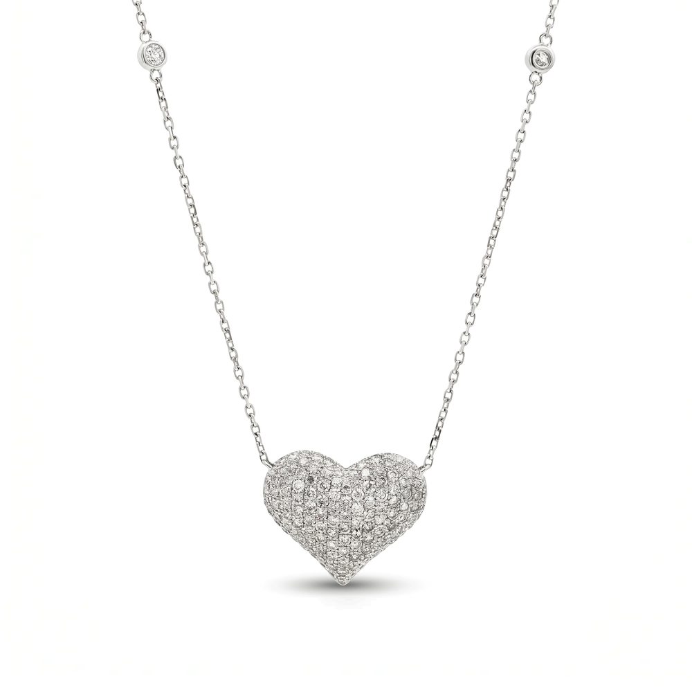 Natural Diamond Heart Pendant Necklace