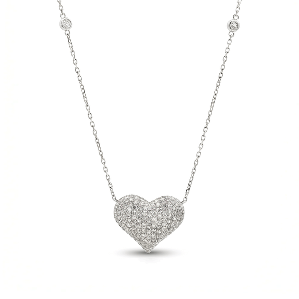 Natural Diamond Heart Pendant Necklace
