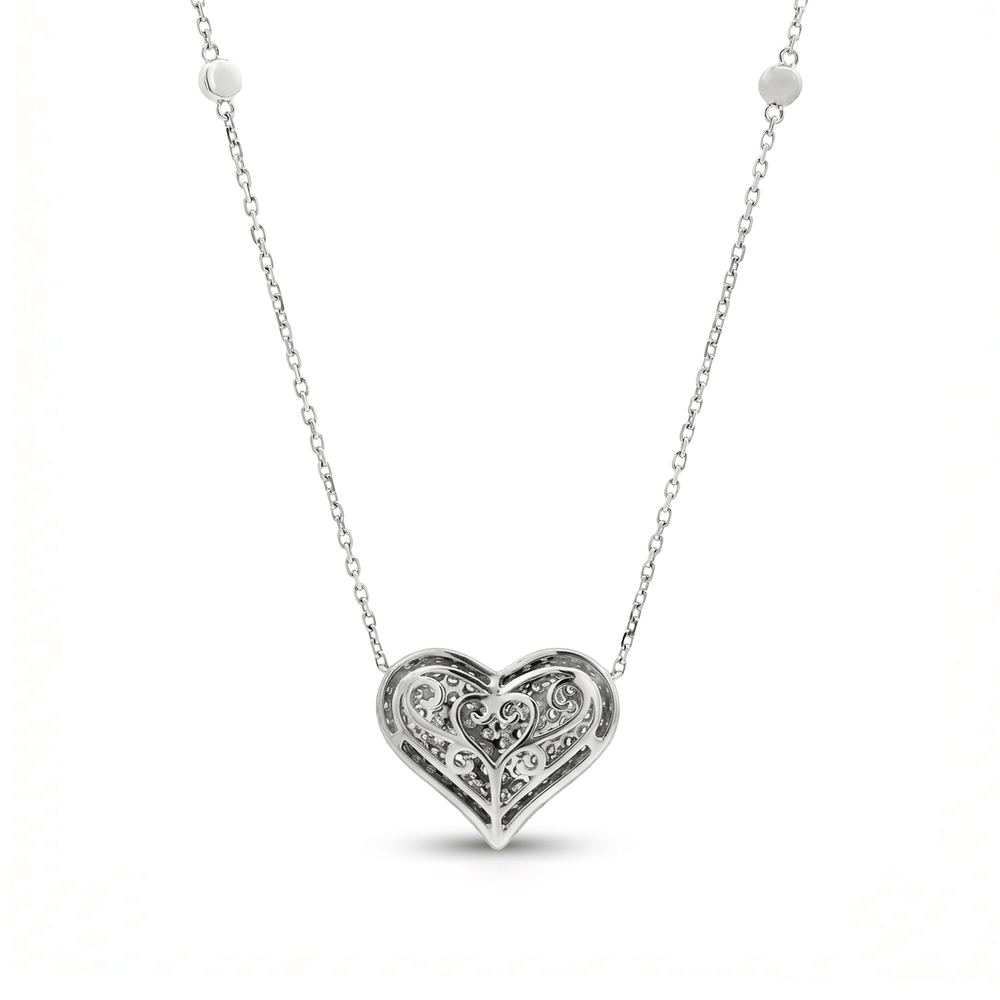 Natural Diamond Heart Pendant Necklace
