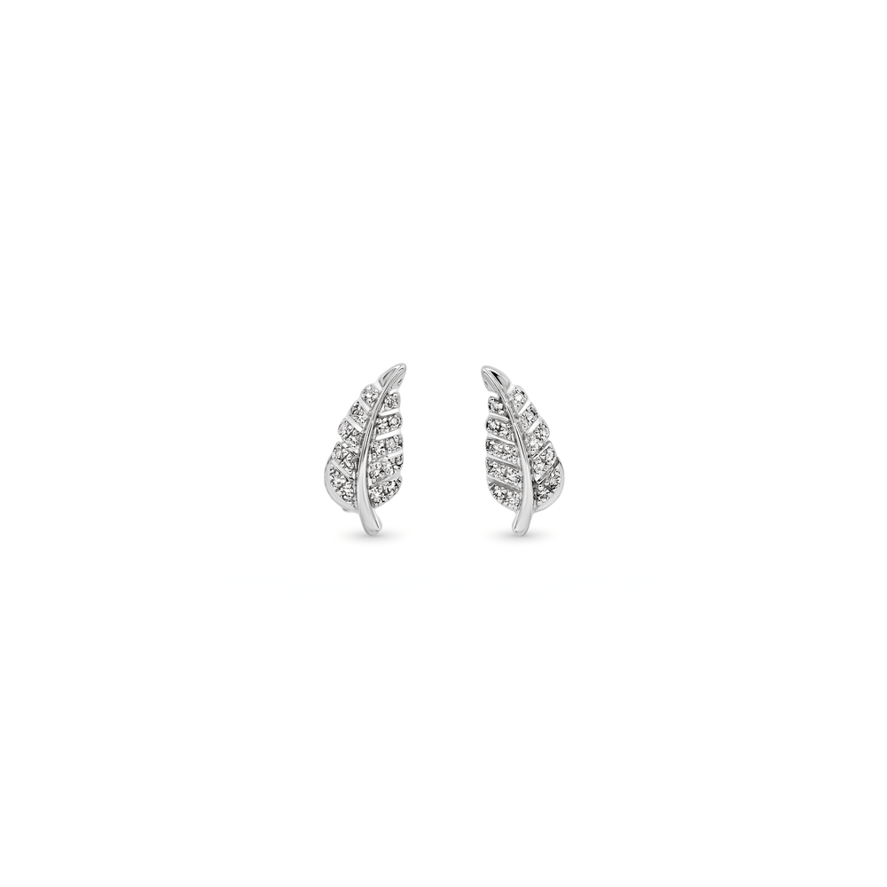 Natural Diamond Leaf Silhouette Studs