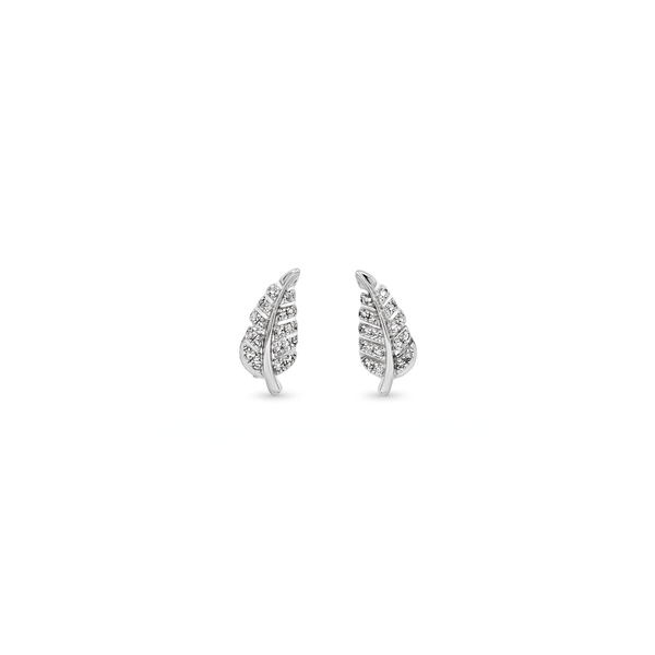 Natural Diamond Leaf Silhouette Studs
