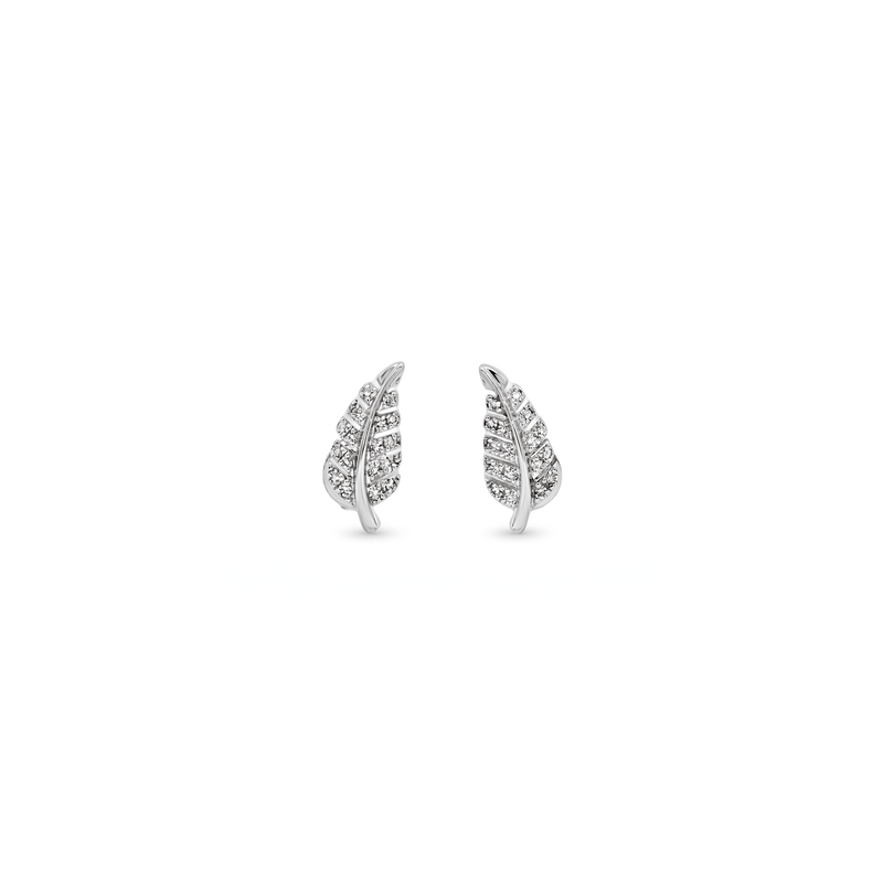 Natural Diamond Leaf Silhouette Studs