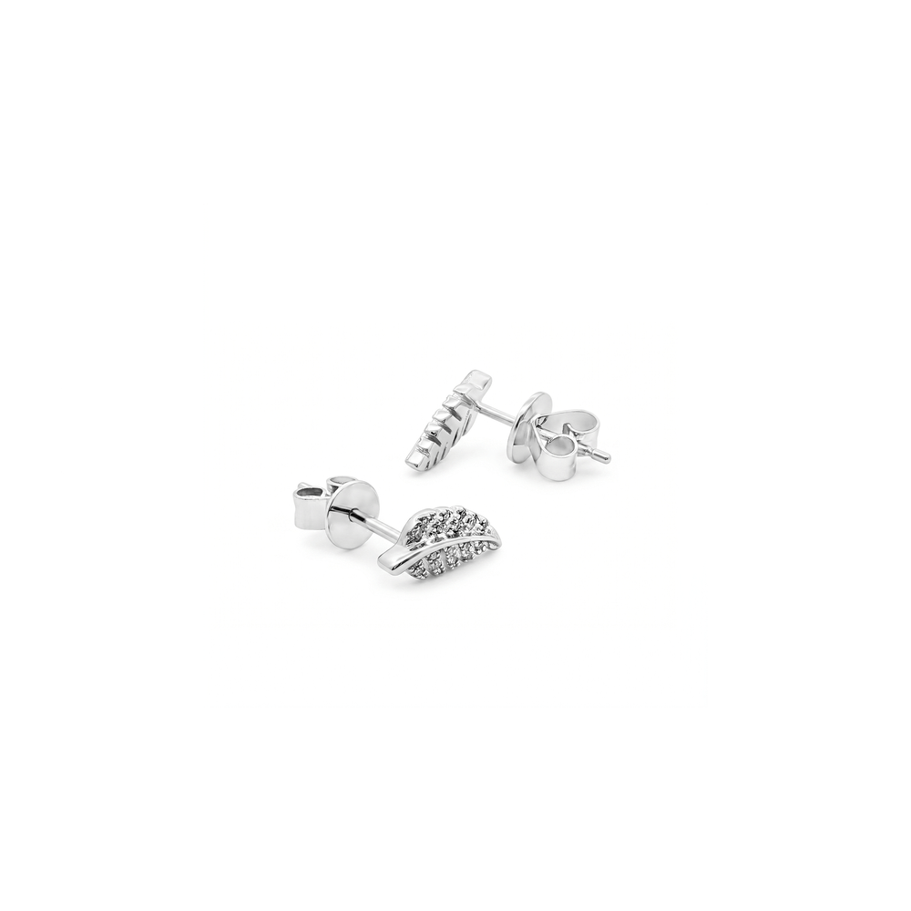 Natural Diamond Leaf Silhouette Studs