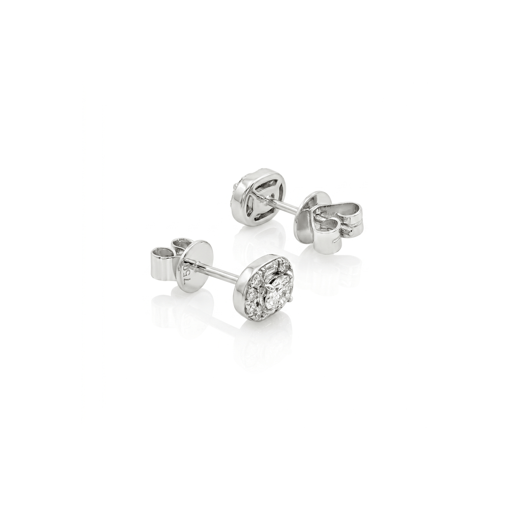 Natural Diamond Oval Radiance Halo Diamond Studs
