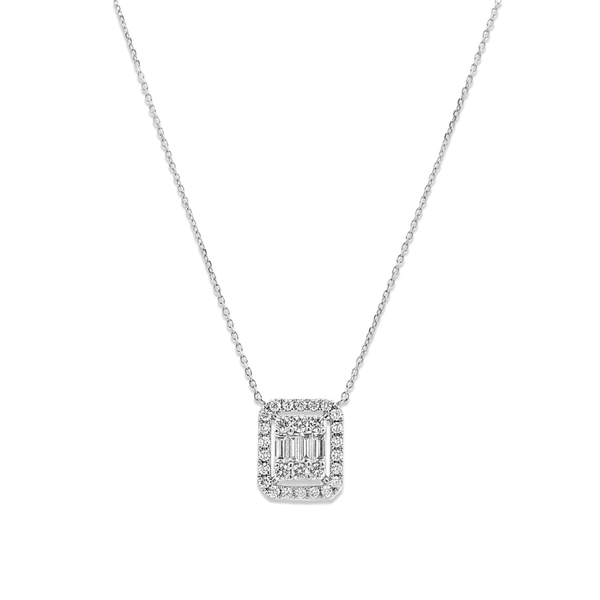 18K White Gold Natural Diamond Pendant & Earrings set hover