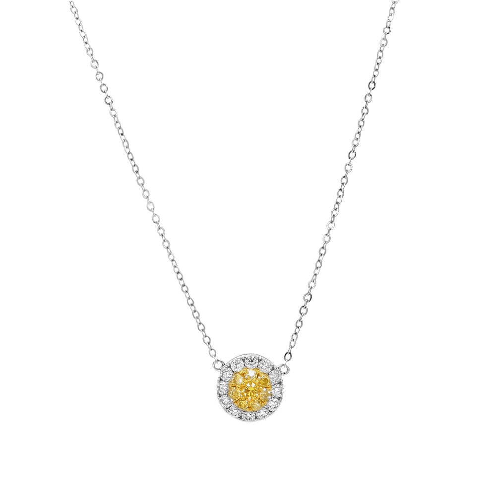 Natural Yellow Radiance Diamond Pendant Necklace