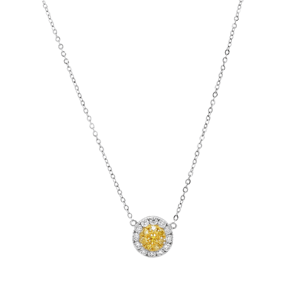 Natural Yellow Radiance Diamond Pendant Necklace