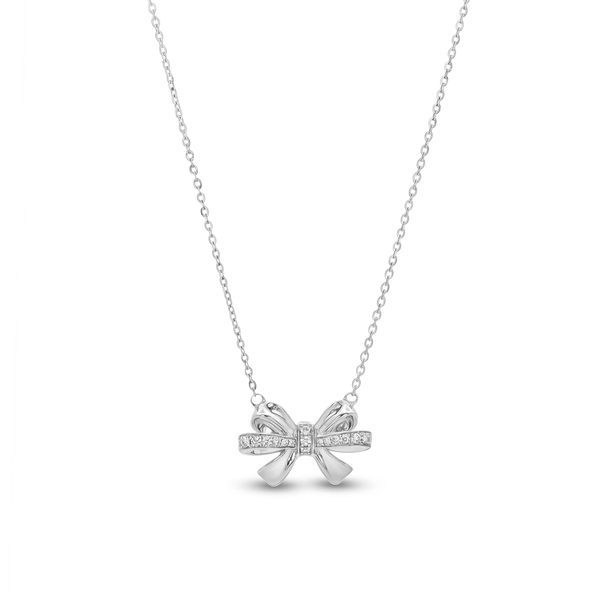 Natural Diamond Eternal Bow Diamond Necklace