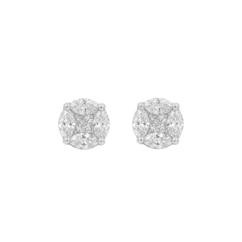 Natural Diamond Lustre Round Diamond Studs