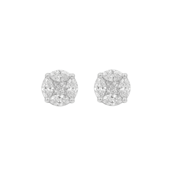 Natural Diamond Lustre Round Diamond Studs