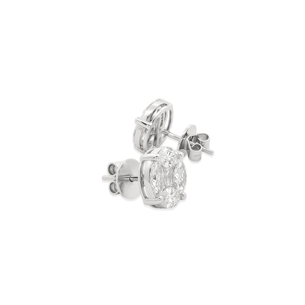 Natural Diamond Lustre Round Diamond Studs