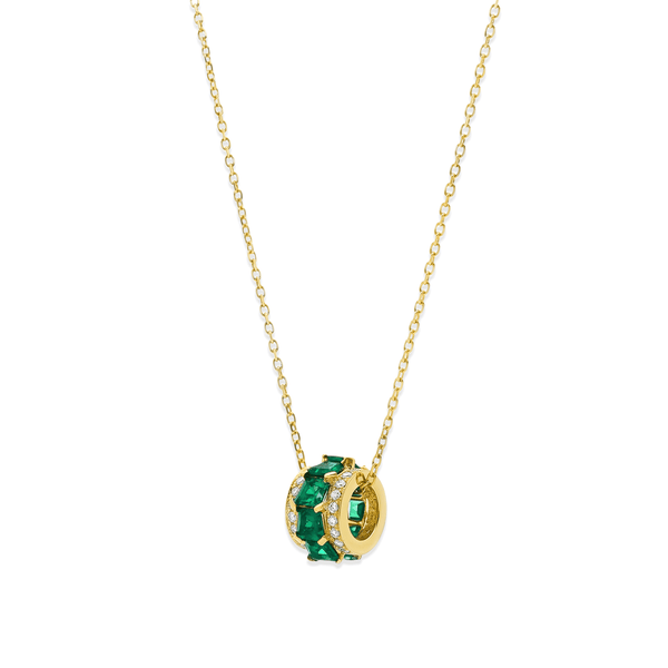 Green Sapphire Interlocking Pendant Necklace