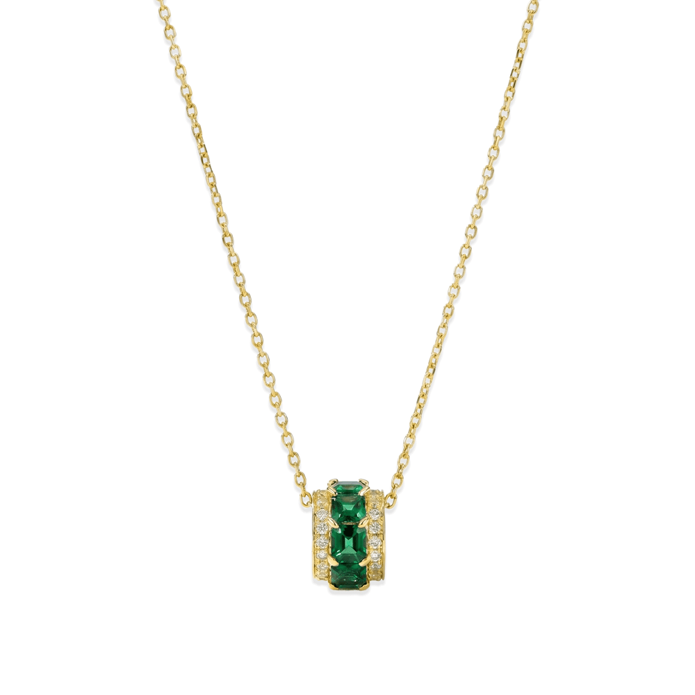 Green Sapphire Interlocking Pendant Necklace