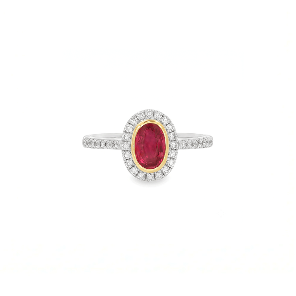 18K White Gold Crimson Crown Convertible Ruby & Natural Diamond Ring Pendant