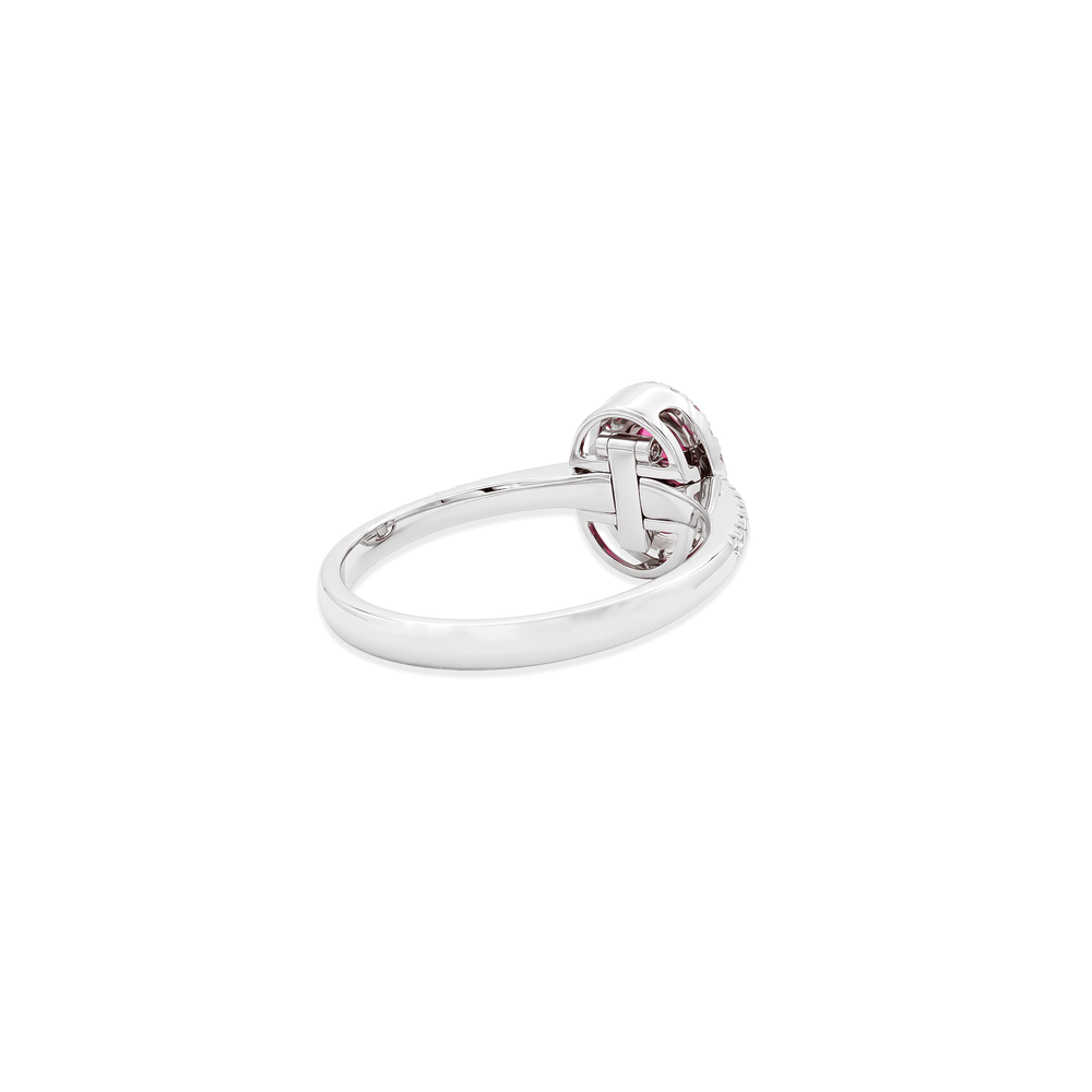 18K White Gold Crimson Crown Convertible Ruby & Natural Diamond Ring Pendant